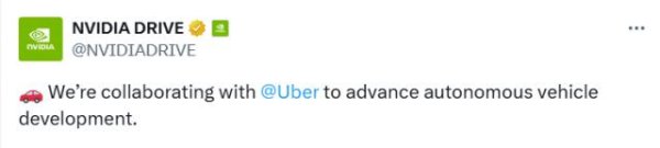 恒盈策略 英伟达宣布与Uber合作推进自动驾驶开发，Uber股价涨3.5%